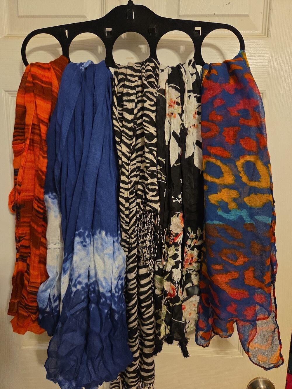 Lot Of 5 Womens Colorful Scarves Animal Print Floral